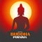 elegant buddha purnima greeting background for meditation and worship