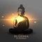 elegant buddha purnima greeting background with shiny light effect