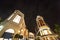 Elegant buildings in Rodeo Drive at night