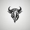 Elegant Bull Head Design on White Background for Home Decor.