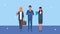 Elegant business people standing teamwork animation