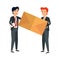 Elegant businessmen with envelope characters