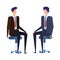elegant businessmen workers seated in office chairs