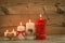 Elegant candles decorated for Christmas