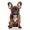 Elegant Canine on a White Background French Bulldog. Generative AI