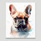 Elegant Canine on a White Background French Bulldog. Generative AI