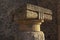 Elegant capital in roman theater in Merida, Extremadura, Spain