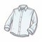 Elegant Cartooncore Drawing Of Unbuttoned White Shirt