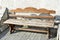 Elegant carved antique wooden empty bench