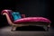 elegant chaise longue with velvet upholstery