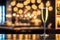 Elegant champagne glass on table, AI generative