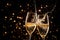 Elegant champagne toast for a celebratory occasion. created with Generative AI