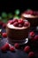 Elegant Chocolate Mousse Topped with Fresh Raspberries