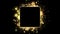 Elegant Christmas background of a black square and golden particles