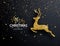 Elegant Christmas Background with Shining Gold deer. Vector illustration