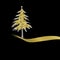 Elegant Christmas card in gold and black, tree ornament with fleur de lys