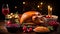 An elegant Christmas feast laid out on a table, emphasizing the rich flavors and traditions of the