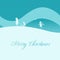 Elegant Christmas Greeting Card, Family with Sled in Winter Nature.