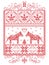 Elegant Christmas Scandinavian, Nordic style winter cross stitch pattern including snowflake, heart, Dala horse, Christmas tree