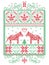 Elegant Christmas Scandinavian, Nordic style winter cross stitch pattern including snowflake, heart, Dala horse, Christmas tree