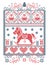 Elegant Christmas Scandinavian, Nordic style winter stitching, pattern including snowflake, heart, rocking horse, Christmas tree,