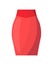 Elegant Classic Bright Red Skirt with High Waist