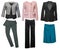 Elegant classic female clothes collage. Woman wear set.