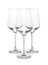 Elegant clean empty wine glasses on white