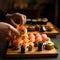 Elegant Close-up Shot of Japanese Sushi