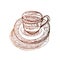 Elegant coffee cup at saucer vector sketch