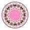 Elegant colorful circular abstract pattern. Plate with stripes and patterns. Vector with various pink, burgundy and gray