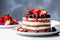 Elegant Colorful Layered Cake With Fruits