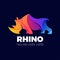 Elegant colorfull rhino logo vector illustration