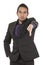 Elegant confident latin man in a suit gesturing