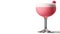 Elegant contemporary cocktail with vibrant garnishes in sleek glass on white background