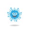 An elegant coronavirus bacteria mascot design with charming smile expression. Mascot logo design