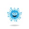 An elegant coronavirus bacteria mascot design with charming smile expression. Mascot logo design