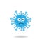 An elegant coronavirus bacteria mascot design with sad expression. Mascot logo design
