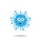 An elegant coronavirus bacteria mascot design with shocked expression. Mascot logo design