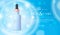 Elegant cosmetic dropper bottle background for skin care products. luxury facial dropper.Beautiful flyer or banner for