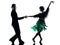 Elegant couple dancers dancing silhouette