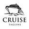 Elegant cruise ship logo design template