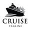 Elegant cruise ship logo design template