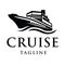 Elegant cruise ship logo design template