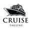 Elegant cruise ship logo design template