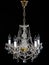 Elegant crystal strass chandelier with five lamps.