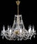 Elegant crystal strass chandelier with ten lamps.