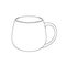 Elegant cup for different drinks with smooth lines. Modern tableware design. Line icon- cup