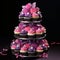 Elegant Cupcake Tower with Decadent and Indulgent Cupcake Creations