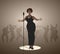 Elegant, curvy and Jazz singer woman singing